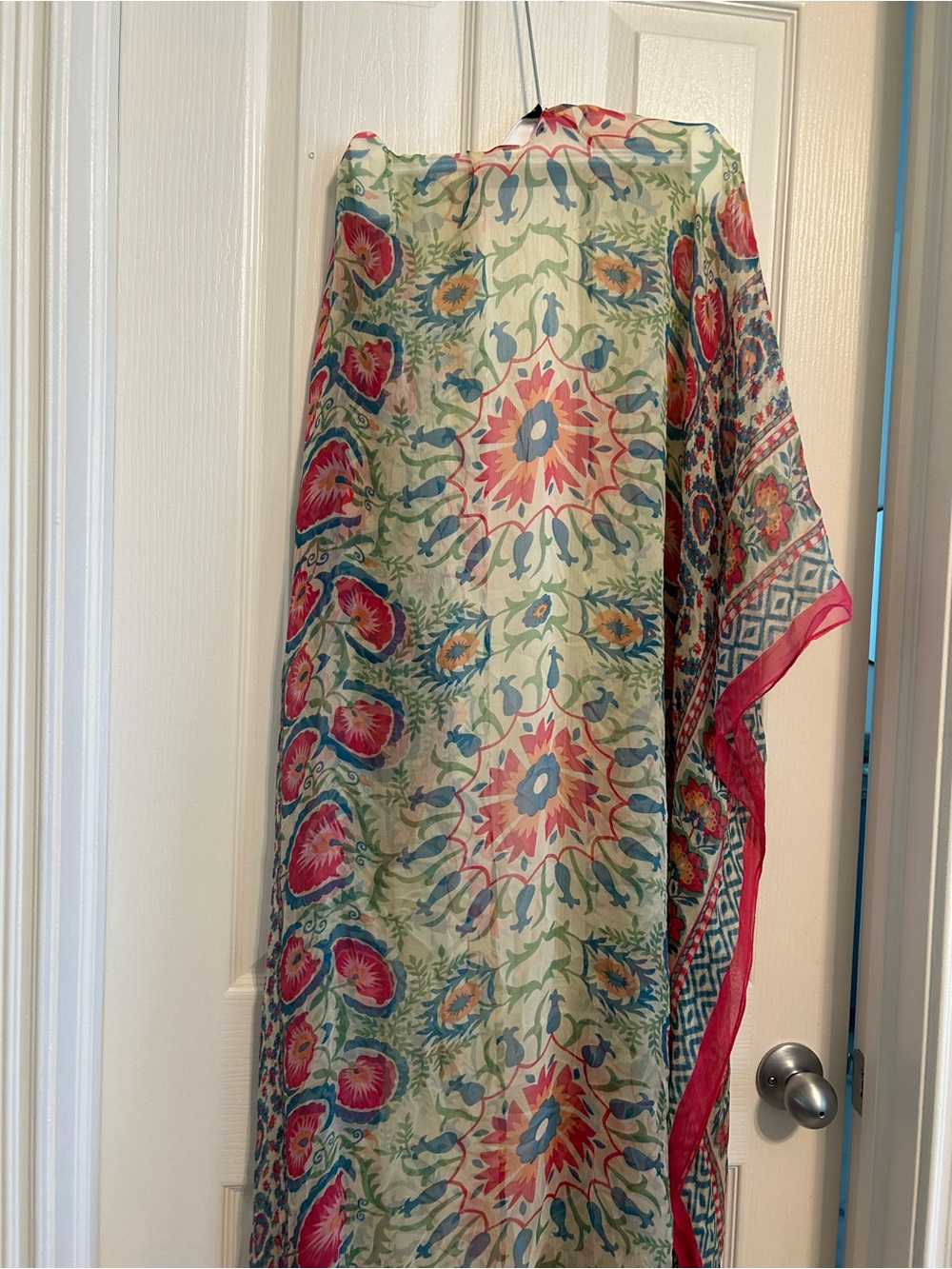 Bohemian Floral Kimono Cardigan - Pink & Cream - Picture 5 of 6